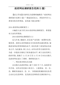 政府网站调研报告范例(3篇)