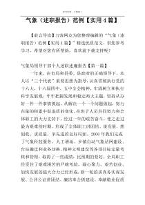 气象局领导（述职报告）范例【实用4篇】