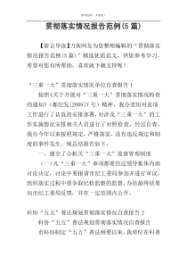贯彻落实情况报告范例(5篇)