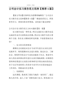 公司会计实习报告范文范例【推荐4篇】