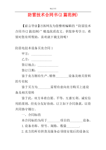 防雷技术合同书(2篇范例)