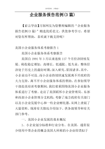 企业服务报告范例(3篇)