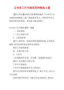 公司员工行为规范范例精选4篇