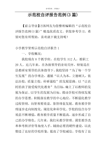 示范校自评报告范例(3篇)