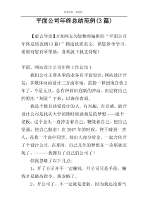 平面公司年终总结范例(3篇)