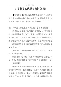 小学教学实践报告范例(2篇)