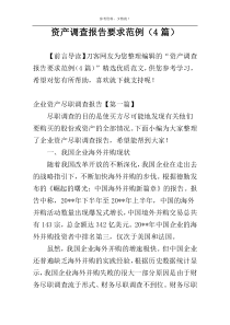 资产调查报告要求范例（4篇）