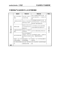 中型房地产企业信息中心主任考核指标
