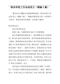 特训学校工作总结范文（精编3篇）