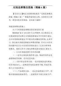 纪检监察整改措施（精编4篇）