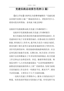 党建实践总结报告范例(2篇)