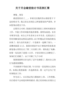 关于开会睡觉检讨书范例汇聚
