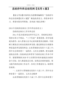 县政府年终总结范例【实用4篇】