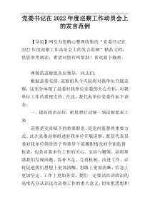 党委书记在2022年度巡察工作动员会上的发言范例_1