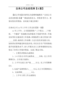 自来公司总结范例【4篇】