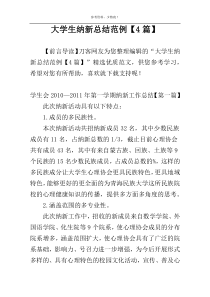 大学生纳新总结范例【4篇】