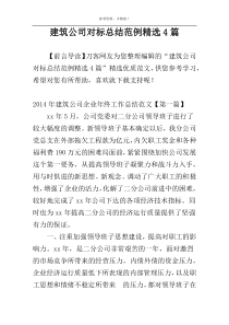 建筑公司对标总结范例精选4篇