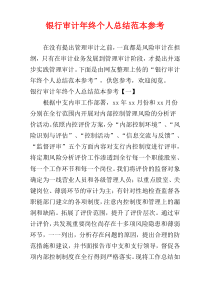 银行审计年终个人总结范本参考
