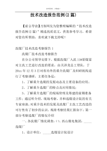 技术改造报告范例(2篇)