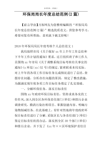 环保局局长年度总结范例(2篇)