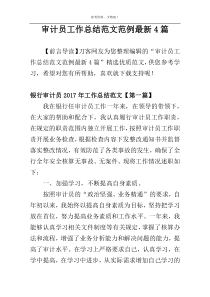 审计员工作总结范文范例最新4篇