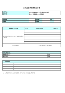 公司高层绩效记分卡