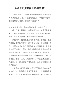 公益活动实践报告范例(5篇)