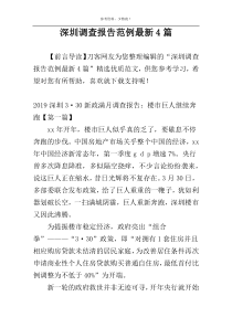 深圳调查报告范例最新4篇