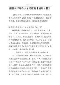 副县长半年个人总结范例【通用4篇】