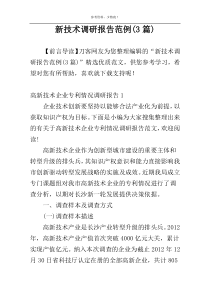 新技术调研报告范例(3篇)