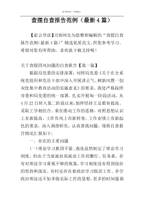 查摆自查报告范例（最新4篇）