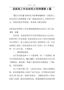 县医院工作总结范文范例最新4篇