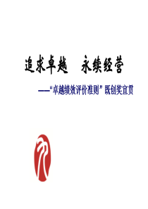 卓越绩效评价准则宣贯教材(PPT110页)