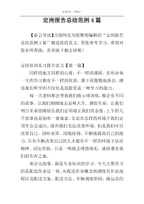 定岗报告总结范例4篇