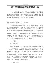 钢厂实习报告范文范例精选4篇
