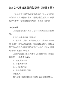 lng加气站档案员岗位职责（精编5篇）