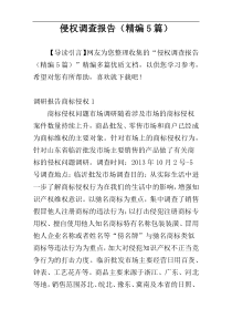 侵权调查报告（精编5篇）