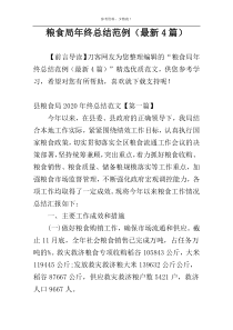 粮食局年终总结范例（最新4篇）