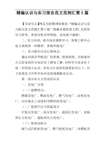 精编认识与实习报告范文范例汇聚5篇