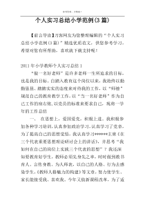 个人实习总结小学范例(3篇)