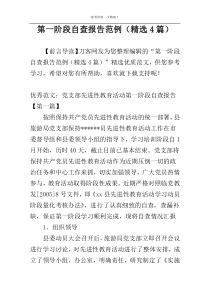 第一阶段自查报告范例（精选4篇）