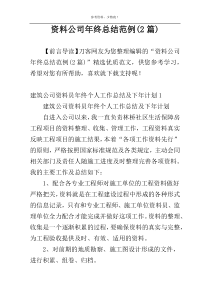 资料公司年终总结范例(2篇)