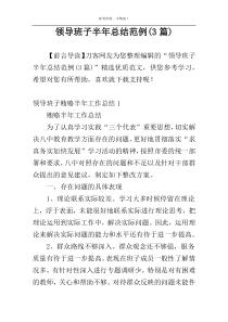 领导班子半年总结范例(3篇)
