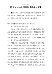 园本总结幼儿园范例【精编4篇】