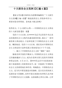 十大报告全文范例【汇编4篇】