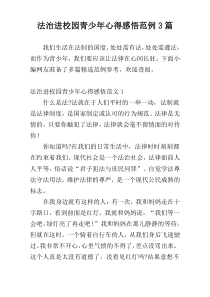 法治进校园青少年心得感悟范例3篇