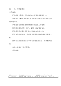 岗位工作内容和年度定性考核指标-材料管理员