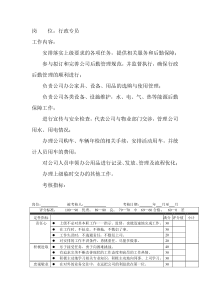 岗位工作内容和年度定性考核指标-行政专员