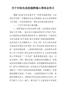 关于对标先进赶超跨越心得体会范文