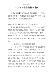 个人学习报告范例(5篇)
